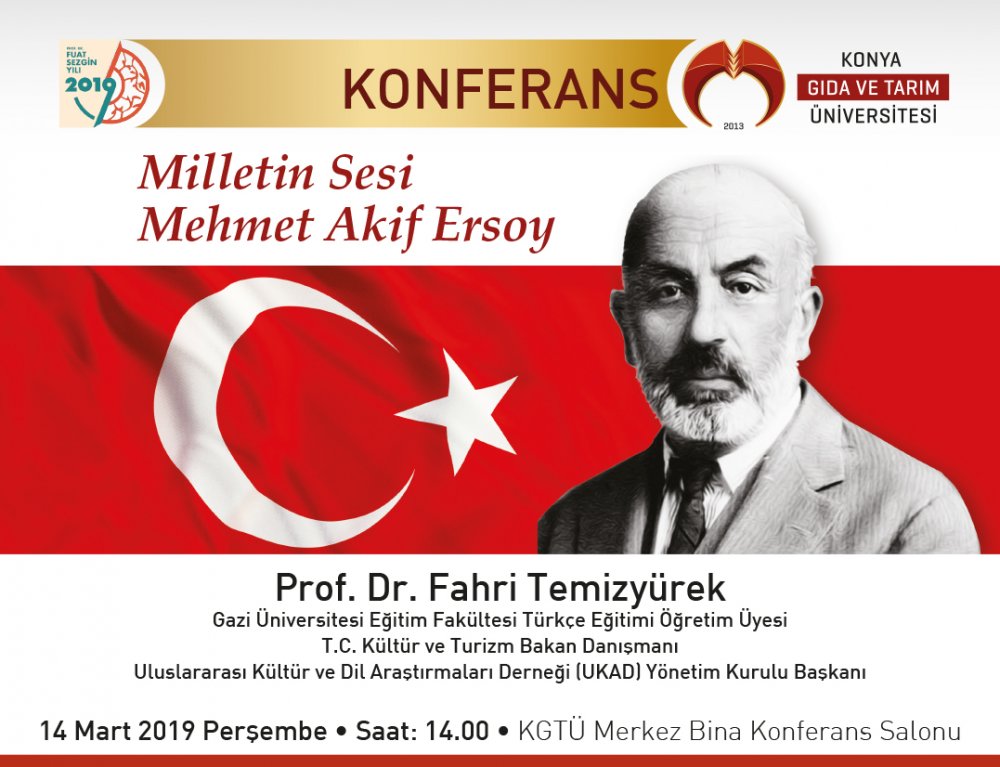 Konferans - Milletin Sesi Mehmet Akif Ersoy / 14 Mart Perşembe 14:00