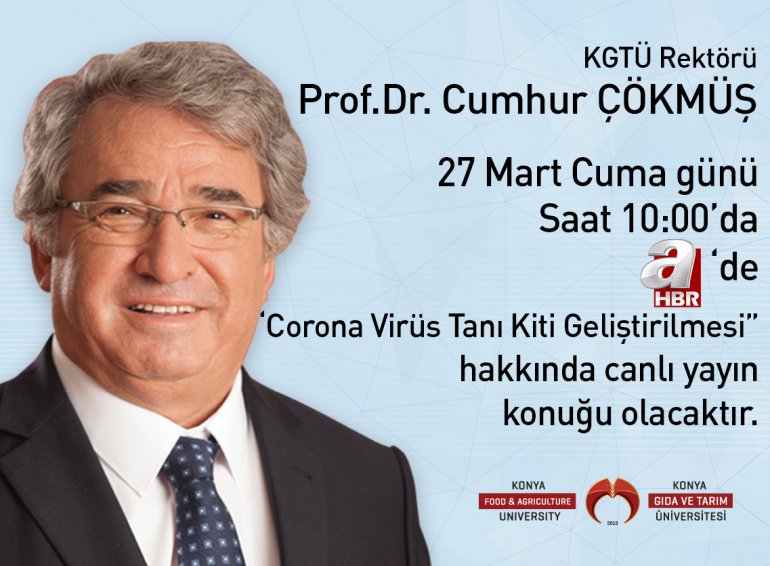 Rektörümüz Prof. Dr. Cumhur Çökmüş Corona Virüs Tanı Kiti Geliştirmesi Hakkında A HABER'de Canlı Yayın Konuğu Oluyor