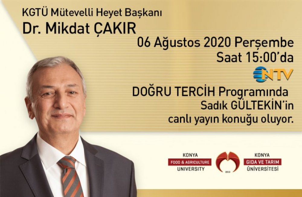Mütevelli Heyet Başkanımız Dr. Mikdat ÇAKIR NTV'de Doğru Tercih Programına Konuk Oluyor