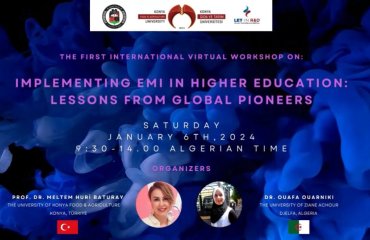 Üniversitemizin Eş Düzenleyici Olduğu ve ABD, Cezayir ve Tunus'tan Konuşmacıların Katılacağı Uluslararası Öğretim Dili Olarak İngilizce Çalıştayı 6 Ocak 2024'te Gerçekleşiyor !